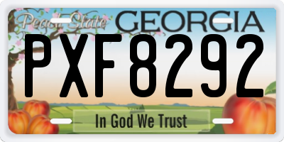 GA license plate PXF8292