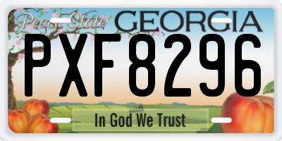 GA license plate PXF8296