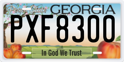 GA license plate PXF8300