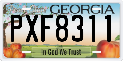 GA license plate PXF8311