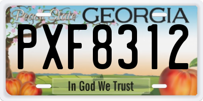 GA license plate PXF8312