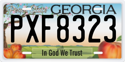 GA license plate PXF8323