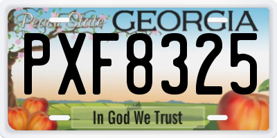 GA license plate PXF8325