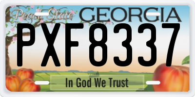 GA license plate PXF8337