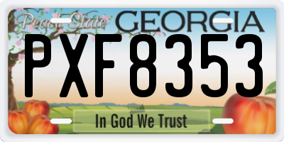 GA license plate PXF8353