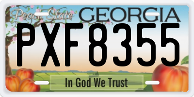 GA license plate PXF8355