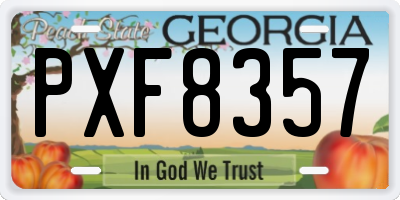GA license plate PXF8357