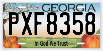 GA license plate PXF8358