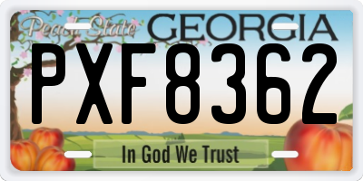 GA license plate PXF8362