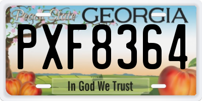GA license plate PXF8364