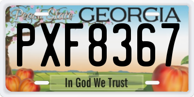 GA license plate PXF8367