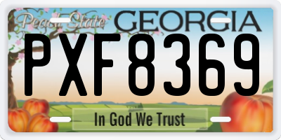 GA license plate PXF8369