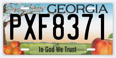 GA license plate PXF8371