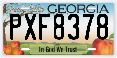 GA license plate PXF8378