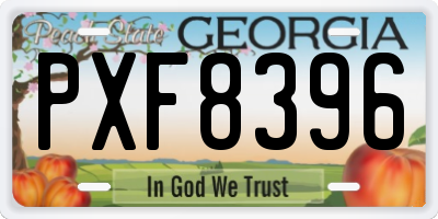 GA license plate PXF8396