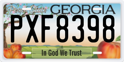 GA license plate PXF8398