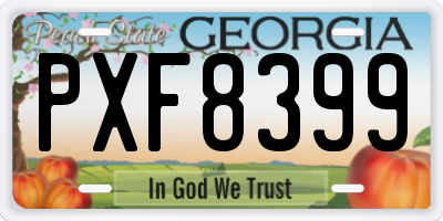 GA license plate PXF8399