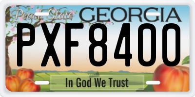 GA license plate PXF8400