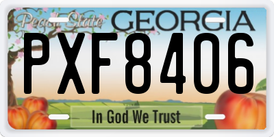 GA license plate PXF8406