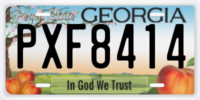 GA license plate PXF8414