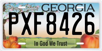GA license plate PXF8426
