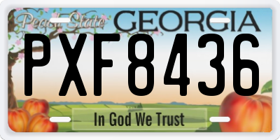 GA license plate PXF8436