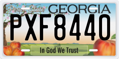 GA license plate PXF8440