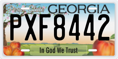 GA license plate PXF8442