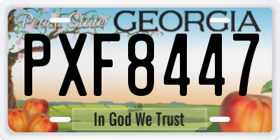 GA license plate PXF8447