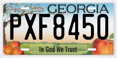 GA license plate PXF8450