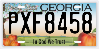 GA license plate PXF8458
