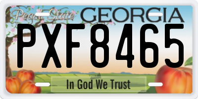 GA license plate PXF8465