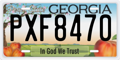 GA license plate PXF8470
