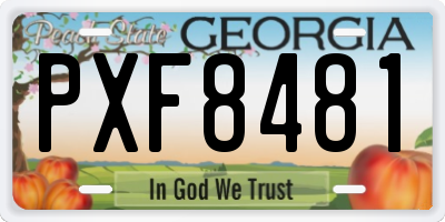 GA license plate PXF8481
