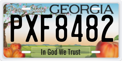 GA license plate PXF8482