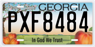 GA license plate PXF8484