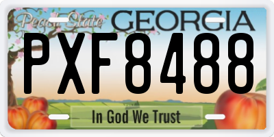 GA license plate PXF8488