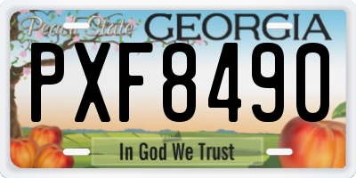 GA license plate PXF8490