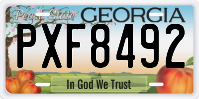 GA license plate PXF8492