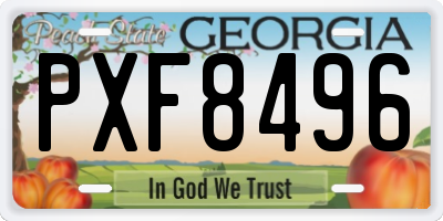 GA license plate PXF8496
