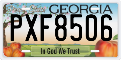 GA license plate PXF8506