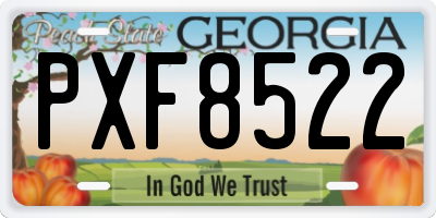 GA license plate PXF8522