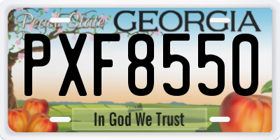 GA license plate PXF8550
