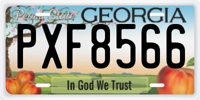 GA license plate PXF8566