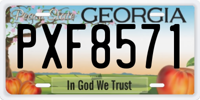 GA license plate PXF8571