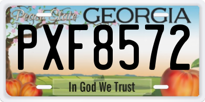 GA license plate PXF8572
