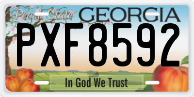GA license plate PXF8592
