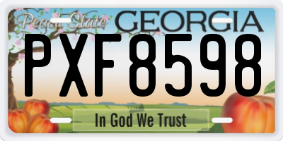GA license plate PXF8598