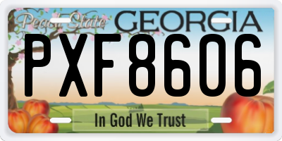 GA license plate PXF8606