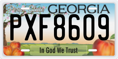 GA license plate PXF8609
